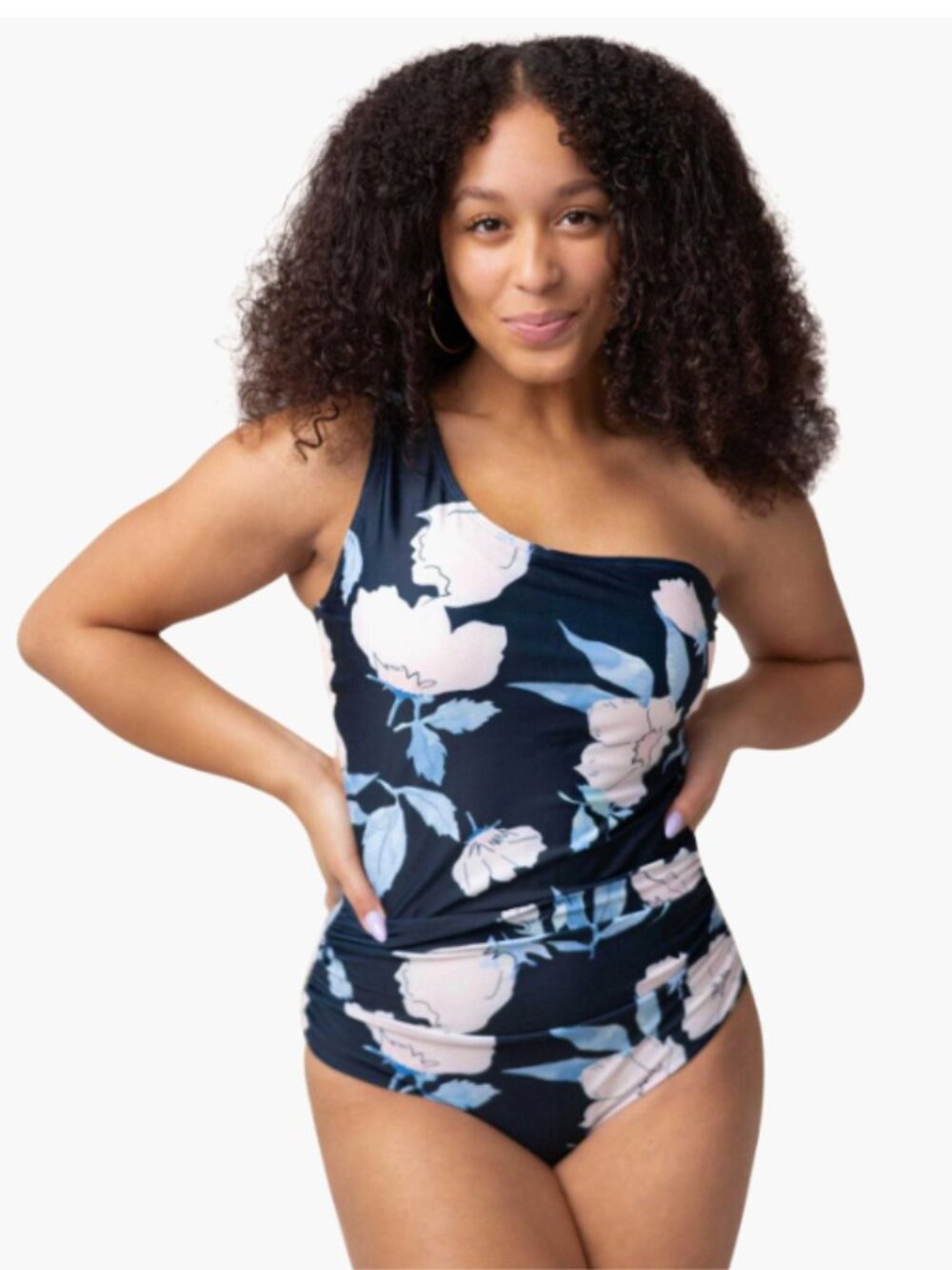NWT Nani Cascade One Piece Midnight Floral Swimsuit Women's Small Navy